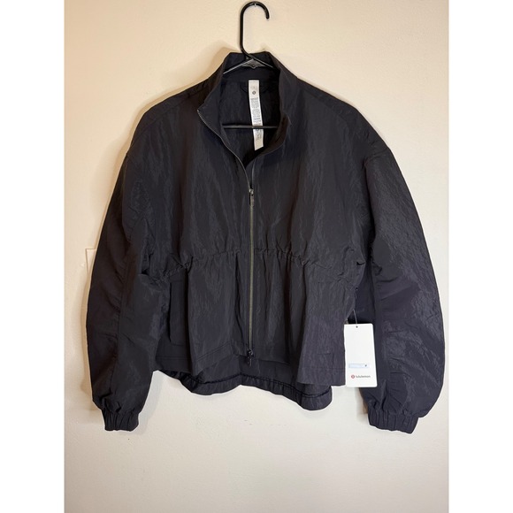 lululemon athletica Jackets & Blazers - Lululemon‎ Nylon Cinchable Jacket Size S Black Slightly Oversized NWT
